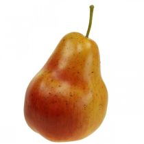 Deco kriaušė geltona raudona, deko vaisiai, maistinis manekenas 12,5cm