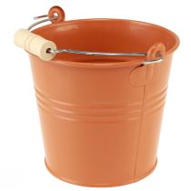 daiktų Dekoratyvinis kibiras metalinis sėjamoji oranžinė ruda Ø16cm H14.5cm 1.6L