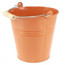 daiktų Dekoratyvinis kibiras metalinis sėjamoji oranžinė ruda Ø22cm H21.5cm 6L