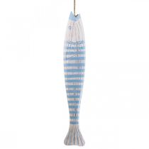 Deco žuvies medis Medinė žuvelė pakabinti šviesiai mėlyna H57,5cm