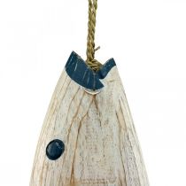 daiktų Deco žuvies medis Medinė žuvelė pakabinimui Tamsiai mėlyna H57,5cm