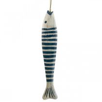 daiktų Deco žuvies medis Medinė žuvelė pakabinimui Tamsiai mėlyna H57,5cm