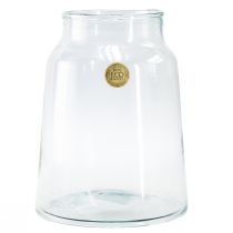 Dekoratyvinė stiklo vaza gėlių vaza retro skaidri Ø22.5cm H29cm