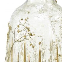 daiktų Dekoratyvinė stiklo vaza su tikro gipsofilio dekoru Ø9,5cm H18cm