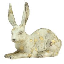 daiktų Dekoratyviniai triušiai, sėdintys stovint balto aukso H12,5x16,5cm 2 vnt