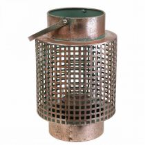 daiktų Dekoratyvinis žibinto žibintas metalinis su rankena rože Ø18cm H29cm