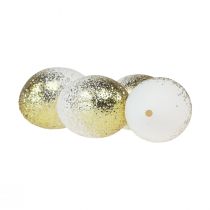 daiktų Dekoratyviniai velykiniai kiaušiniai tikras vištienos kiaušinio baltymas su aukso blizgučiais H5,5–6cm 10vnt