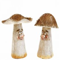 daiktų Dekoratyviniai grybai rudens puošmena juokingi grybukai Ø7/9cm H13cm 2vnt
