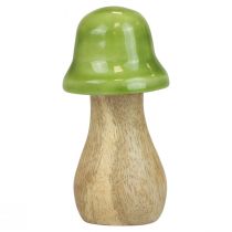 daiktų Dekoratyviniai grybai mediniai mediniai grybai šviesiai žali blizgūs H6/8/10cm 3 vnt