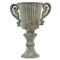 daiktų Dekoratyvinis puodelis Taurė Metalinė Antikvarinė Ruda Balta Ø12cm H26cm