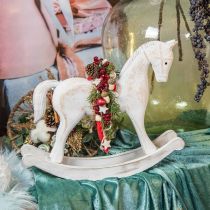 Dekoratyvinis supamasis arkliukas Kalėdų balta ruda 37x8x32cm