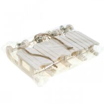 daiktų Dekoratyvinės rogės baltos sidabrinės su varpelio virvute L13cm 4 vnt