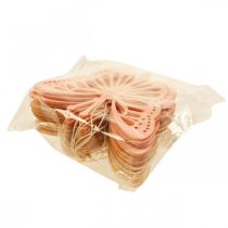 daiktų Dekoratyviniai drugeliai Dekoratyvinė kabykla oranžinė/rožinė/geltona 12cm 12 vnt