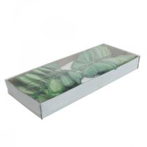 daiktų Dekoratyviniai drugeliai žali plunksniniai drugeliai ant vielos 10cm 12 vnt