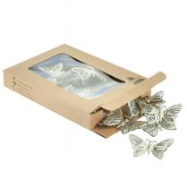 daiktų Dekoratyviniai drugeliai metaliniai kabantys papuošimai sidabras 5cm 30 vnt