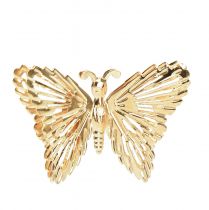 daiktų Dekoratyviniai drugeliai metaliniai pakabinami papuošimai auksiniai 5cm 30vnt