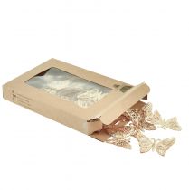 daiktų Dekoratyviniai drugeliai metaliniai pakabinami papuošimai auksiniai 5cm 30 vnt