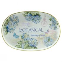 daiktų Dekoratyvinis padėklas hortenzijos plastikinis padėklas baltas 39×27,5cm