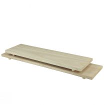 daiktų Dekoratyvinis padėklas su kojomis medinis padėklas Paulownia 55/65cm 2 rinkinys