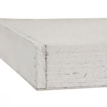 daiktų Dekoratyvinis padėklas kvadratinis medinis padėklas baltas 20×20×3,5 cm