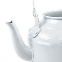 daiktų Dekoratyvinis arbatinukas metalinis virdulys baltas 27x20,5cm