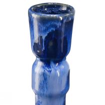 daiktų Dekoratyvinė vaza keraminė mėlyna žalia ruda Ø8cm A18,5cm 3vnt