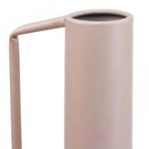 daiktų Moderni dekoratyvinė metalinė vaza šviesiai rožinės spalvos, 19,5 cm; dizainerio dekoratyvinis ąsotis, 38,5 cm aukščio, džiovintoms gėlėms