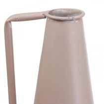 daiktų Dekoratyvinė metalinė vaza, dekoratyvinis ąsotis, rožinė, kūginė, vintažinė gėlių vaza, 38 cm