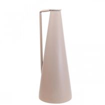 Dekoratyvinė vaza metalinis dekoratyvinis ąsotis rožinis kūginis 15x14,5x38cm