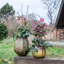 Dekoratyvinė vaza metalinė vaza vintažinė žalvario Ø43/30cm rinkinys iš 2 vnt