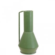 Dekoratyvinė vaza metalinė žalia rankena dekoratyvinis ąsotis 14cm H28,5cm