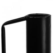 Dekoratyvinė vaza metalinė juoda rankena dekoratyvinis ąsotis 14cm H28,5cm