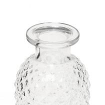 daiktų Dekoratyvinės vazos mini stiklas skaidrus retro deimantas Ø5,5cm H9cm 6 vnt