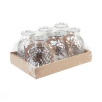 daiktų Dekoratyvinės vazos mini stiklas skaidrus retro deimantas Ø5,5cm H9cm 6 vnt