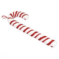daiktų Dekoratyvinė cukranendrių kalėdinė langų puošmena raudonos baltos juostelės H51,5cm