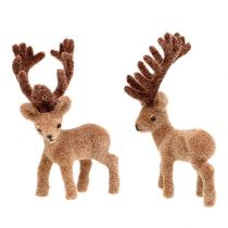 Deco elnias mini rudas flokuotas 11cm 6vnt