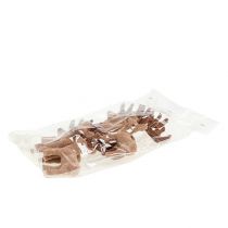 daiktų Deco elnias mini rudas flokuotas 11cm 6 vnt