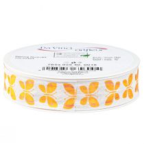 daiktų Dekoratyvinės juostelės drugeliai oranžinės vielos kraštas 25mm 18m