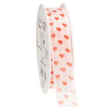 daiktų Dovanų juostelė su širdelėmis, idealiai tinka kūrybingoms pakavimo idėjoms ir asmeninėms dovanoms, 2,5 cm pločio, 15 m ilgio