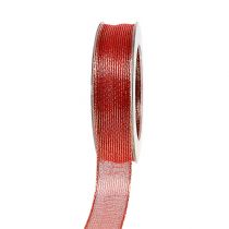 daiktų Deko juostelė su lurekso juostelėmis raudona 25mm 20m