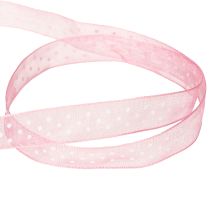 daiktų Dovanų juostelė su stilingu taškuotu raštu šventinei pakuotei, 1,5 cm pločio, 20 m ilgio