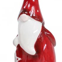 daiktų Kalėdų Senelio figūrėlė Nikolajus raudona, balta keramika H13,5cm 2vnt
