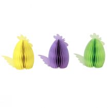 daiktų Dekoratyvinės figūrėlės korio vištiena geltona žalia violetinė 18,5x12x20cm 3vnt.