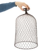 daiktų Dekoratyvinis metalinis varpelis, laipiojimo pagalvėlė, vielinis gaubtas, rudas, rūdžių spalvos, aukštis 50/41 cm, Ø 30/25 cm, 2 vnt. rinkinys