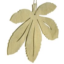 daiktų Dekoratyvinė kabykla medžio rudens lapai žalia natūrali ruda 12x10cm 12 vnt