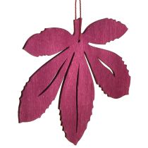 daiktų Dekoratyvinė kabykla medžio rudens lapai rožinė violetinė žalia 12x10cm 12 vnt
