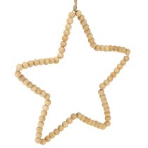 daiktų Deco kabykla kalėdiniai mediniai karoliukai širdelės žvaigždutė H20cm 3vnt