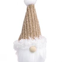 daiktų Dekoratyvinė kabykla Kalėdų gnome balta ruda H11cm 3 vnt