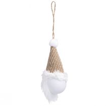 daiktų Dekoratyvinė kabykla Kalėdų gnome balta ruda H11cm 3 vnt
