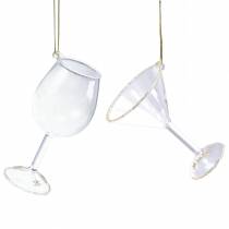 Deco pakabos akiniai skaidrūs su auksu 9cm 2vnt